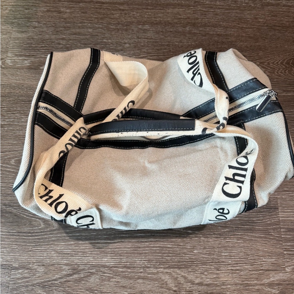 Canvas Duffle Bag with Black Accents